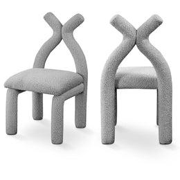 Meridian Xena Grey Boucle Fabric Accent/Dining Chair