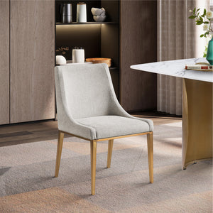 Meridian Haines Beige Polyester Fabric Dining Chair