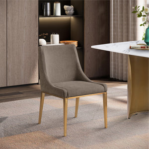 Meridian Haines Brown Polyester Fabric Dining Chair