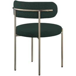 Meridian Beacon Green Boucle Fabric Dining Chair