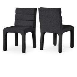 Meridian Kai Black Boucle Fabric Dining Chair
