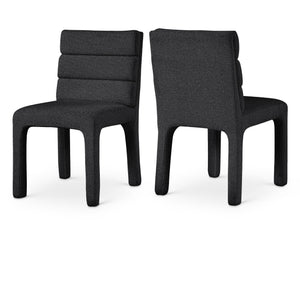 Meridian Kai Black Boucle Fabric Dining Chair