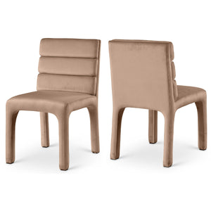 Meridian Kai Beige Velvet Dining Chair