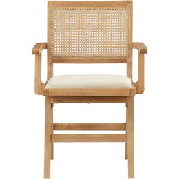 Meridian Abby Cream Vegan Leather Dining Arm Chair