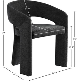 Meridian Rendition Black Plush Fabric Dining Chair