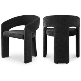 Meridian Rendition Black Plush Fabric Dining Chair