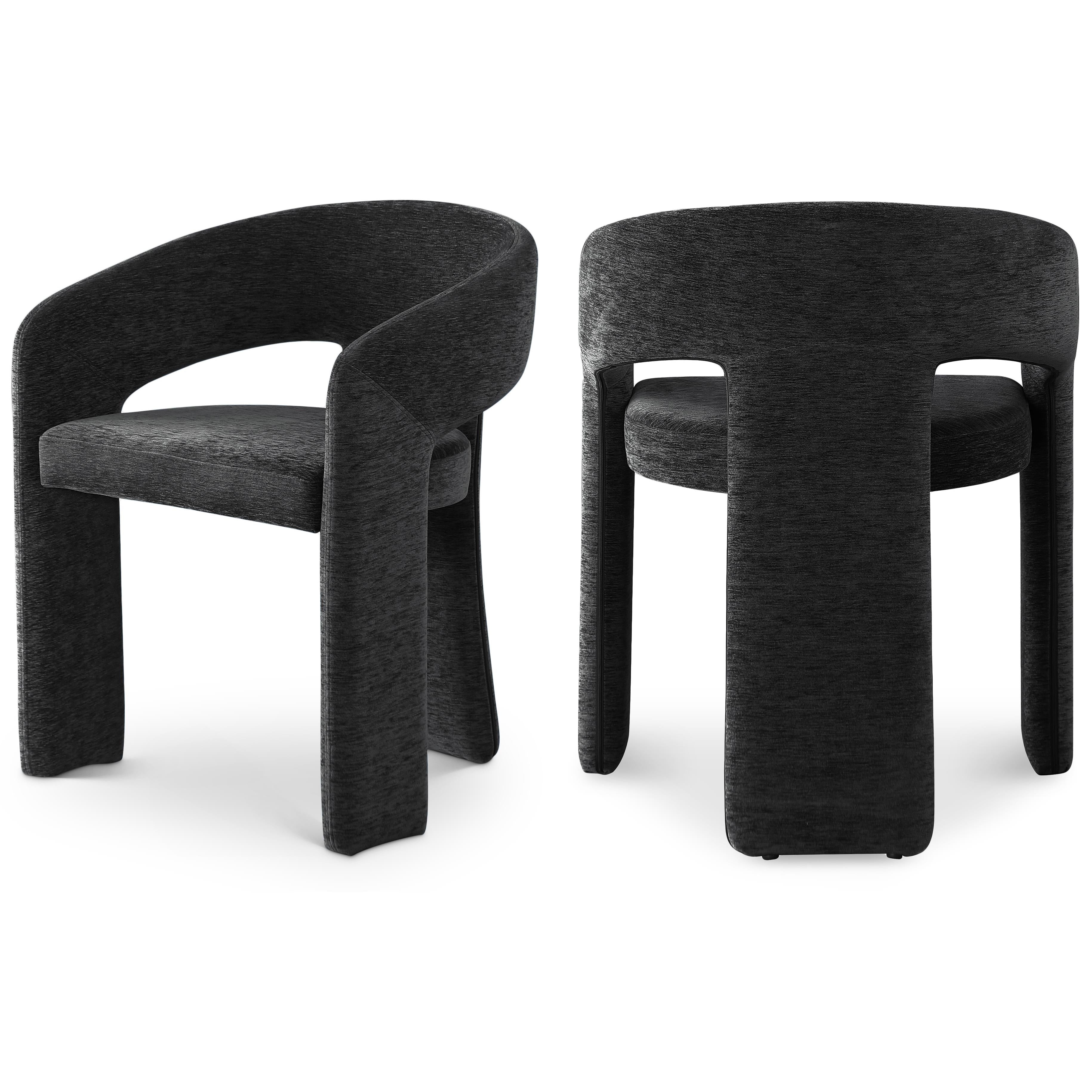 Meridian Rendition Black Plush Fabric Dining Chair