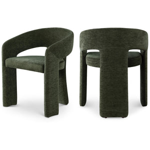 Meridian Rendition Green Plush Fabric Dining Chair