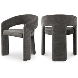 Meridian Rendition Grey Plush Fabric Dining Chair