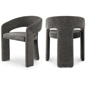 Meridian Rendition Grey Plush Fabric Dining Chair