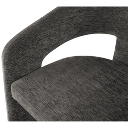 Meridian Rendition Grey Plush Fabric Dining Chair