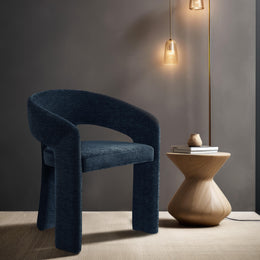 Meridian Rendition Navy Plush Fabric Dining Chair
