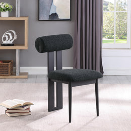 Meridian Dario Black Boucle Fabric Dining Chair