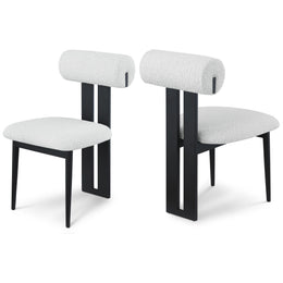 Meridian Dario Cream Boucle Fabric Dining Chair