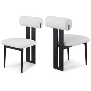 Meridian Dario Cream Boucle Fabric Dining Chair