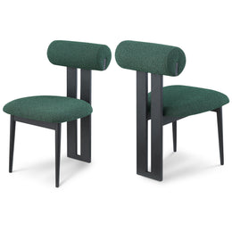 Meridian Dario Green Boucle Fabric Dining Chair