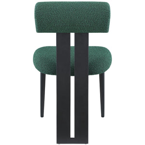 Meridian Dario Green Boucle Fabric Dining Chair