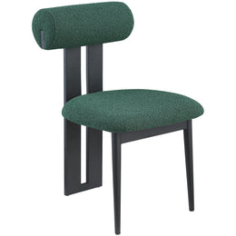 Meridian Dario Green Boucle Fabric Dining Chair