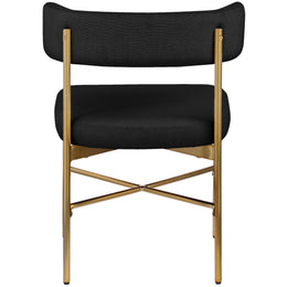 Meridian Rivage Black Durable Linen Textured Fabric Dining Chair