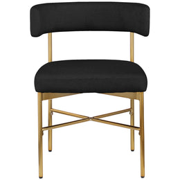 Meridian Rivage Black Durable Linen Textured Fabric Dining Chair