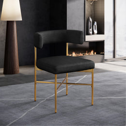 Meridian Rivage Black Durable Linen Textured Fabric Dining Chair