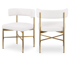 Meridian Rivage Cream Durable Linen Textured Fabric Dining Chair