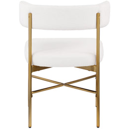 Meridian Rivage Cream Durable Linen Textured Fabric Dining Chair