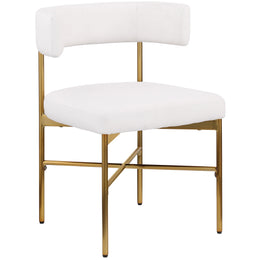 Meridian Rivage Cream Durable Linen Textured Fabric Dining Chair