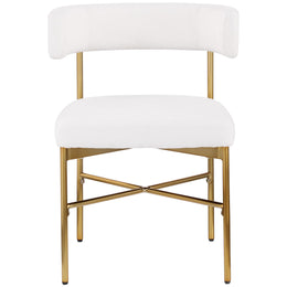 Meridian Rivage Cream Durable Linen Textured Fabric Dining Chair