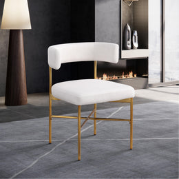 Meridian Rivage Cream Durable Linen Textured Fabric Dining Chair