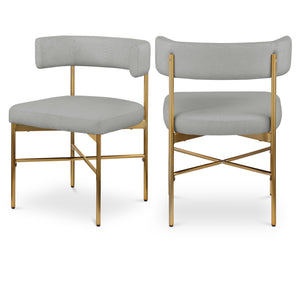 Meridian Rivage Light Grey Durable Linen Textured Fabric Dining Chair