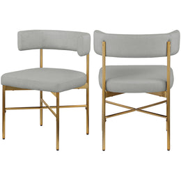 Meridian Rivage Light Grey Durable Linen Textured Fabric Dining Chair