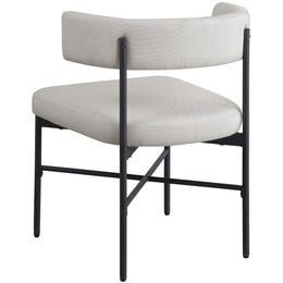 Meridian Rivage Beige Durable Linen Textured Fabric Dining Chair