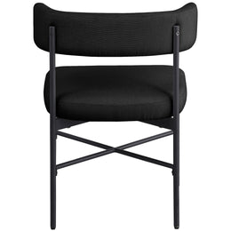 Meridian Rivage Black Durable Linen Textured Fabric Dining Chair