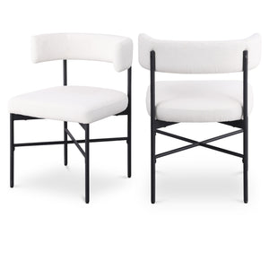 Meridian Rivage Cream Durable Linen Textured Fabric Dining Chair
