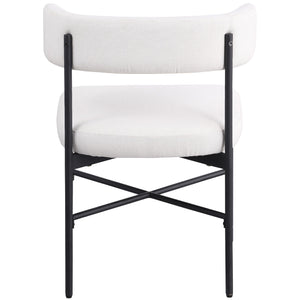 Meridian Rivage Cream Durable Linen Textured Fabric Dining Chair