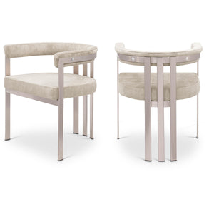 Meridian Marcello Beige Velvet Dining Chair