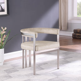 Meridian Marcello Beige Velvet Dining Chair