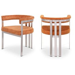Meridian Marcello Cognac Velvet Dining Chair