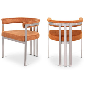Meridian Marcello Cognac Velvet Dining Chair