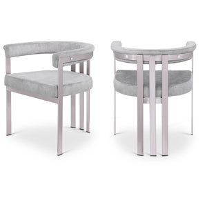 Meridian Marcello Grey Velvet Dining Chair