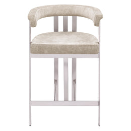 Meridian Marcello Beige Velvet Counter Stool