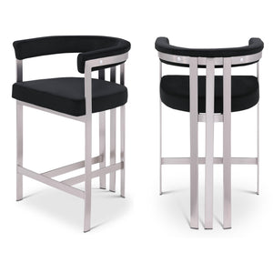 Meridian Marcello Black Velvet Counter Stool