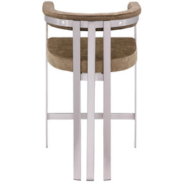 Meridian Marcello Brown Velvet Counter Stool