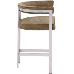 Meridian Marcello Brown Velvet Counter Stool