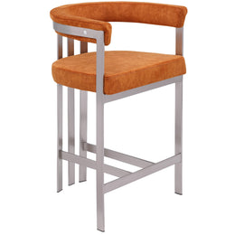 Meridian Marcello Cognac Velvet Counter Stool