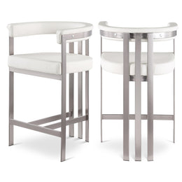 Meridian Marcello Cream Vegan Leather Counter Stool
