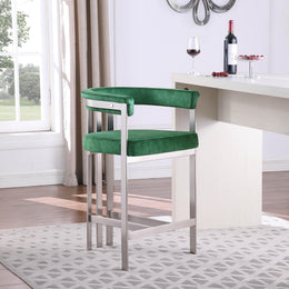 Meridian Marcello Green Velvet Counter Stool