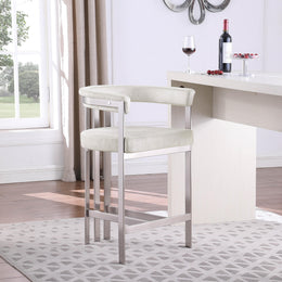 Meridian Marcello Stone Velvet Counter Stool