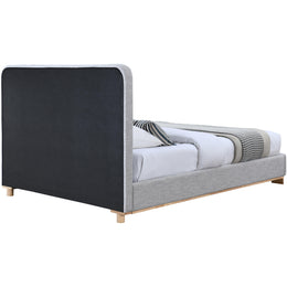 Meridian Nolita Grey Linen Textured Fabric King Bed